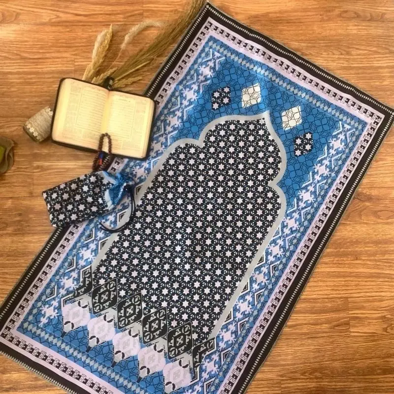 (PAKET HEMAT ISI 12PCS) Sajadah Travel Jumbo Motif Size 60 x 106 Cm | Sajadah Souvenir Turki Umroh Muslim