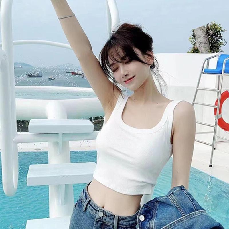 Kaka women's underwear fixed coasters anti-glare commuter outwear camisole undershirt summer U-shaped back tops 3