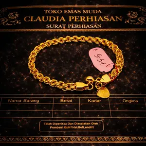 COD Gelang Tangan Motif Sisik Naga Bracelets Premium Perhiasan Wanita Berlapis Emas Muda Terlaris
