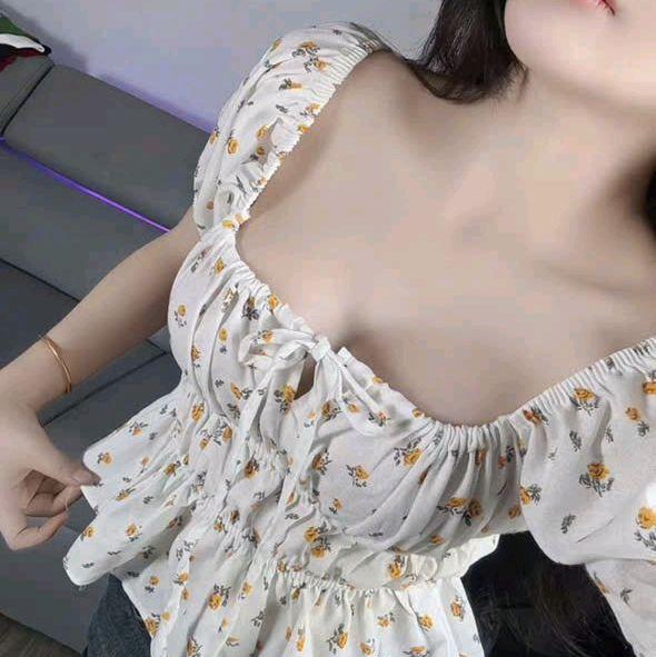 ÁO CỔ VUÔNG BABYDOLL HOA NHÍ Bigsize 48-90kg