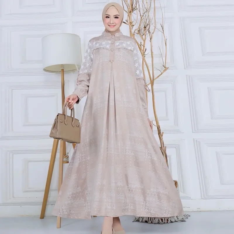 Khemari Midi Dress Viscose Jaguard Cantik Elegant Lembut Mewah - Freya Series 0