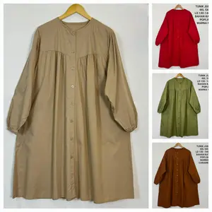 Tunik Jumbo Ld 130-140 Cm Model Polos Kekinian Bahan Katun Poplin