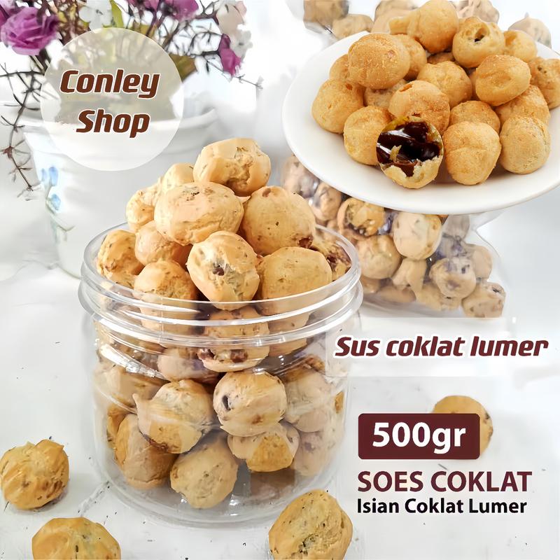 Product Introduction of COD Soes Coklat Cokelat/strawberry/ 500g/1kg /Update kemasan terbaru / merek baru/Malona/ mix rasa/halal Kue Sus Kering Isi soes coklat lumer 1 kgr Enak Murah （Cemilan keluarga, cocok untuk dewasa dan anak-anak） Chocolate Food Makanan Snack Manis 0