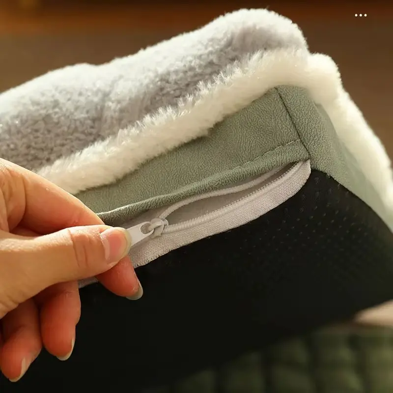 Thảm cho chó, ấm áp mùa đông, ghế Sofa sang trọng, cho chó và mèo Nhỏ và Trung Bình Thiết kế kẻ sọc, giường cho mèo, giường ngủ Lông Mịn, có thể tháo rời và giặt được, giường cho thú cưng 5