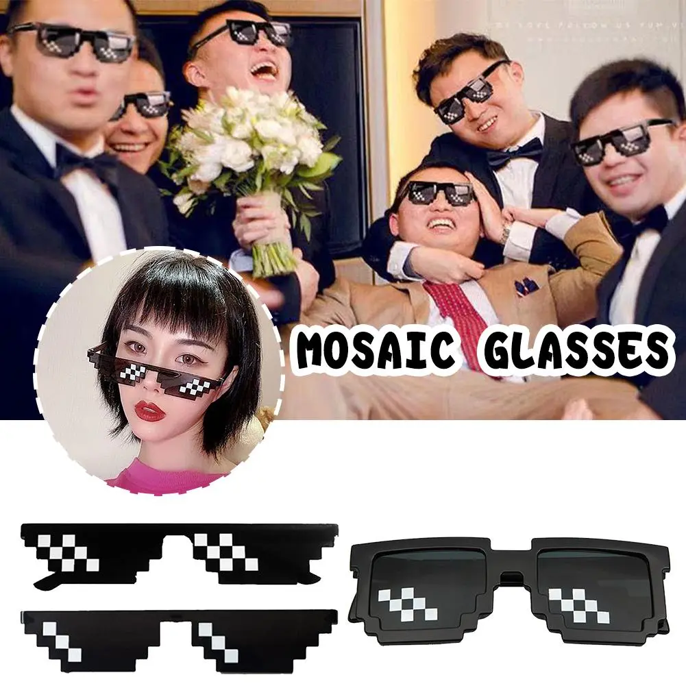 Cermin mata hitam mozek anime, cermin mata lucu, hitam, untuk pesta percutian