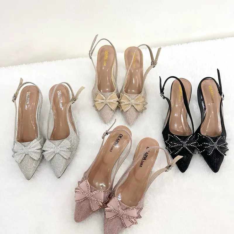 Sepatu wanita 01 Heels pesta 5 cm Dearva Lusica sepatu Heels wanitabahan glitter sepatu Heels pesta pengantin wanita Shoes