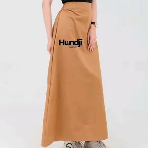 Hundji Skirt - Rok Korean Style A Line Rok Kerja Wanita Putih Tulang Jumbo Rok Bahan Premium Panjang