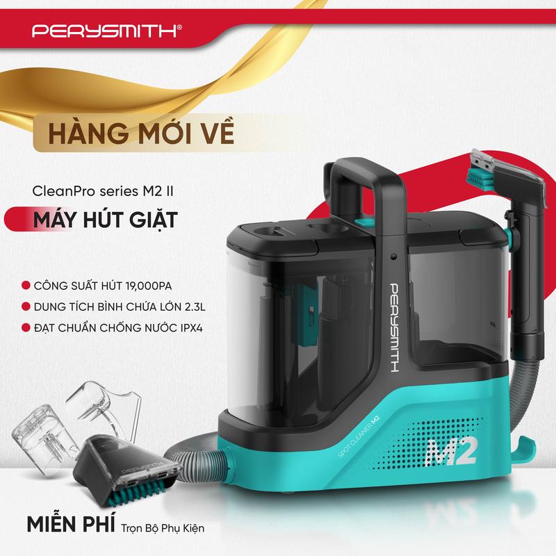 PerySmith Máy Giặt Sofa Đa Năng M2-II Series Công Suất Cao 19.000PA Vệ Sinh Sofa Nệm Thảm Rèm Gấu Bông Tiện Lợi Di Động Bảo Hành 1 Năm