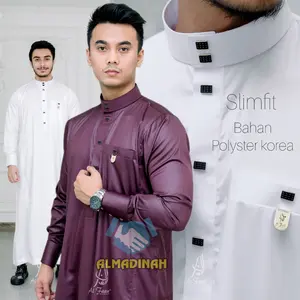 Jubah Gamis Pria Jubah polyster korea jubbah muslim gamis alfaan busana muslim pria thobe jubah alfaan