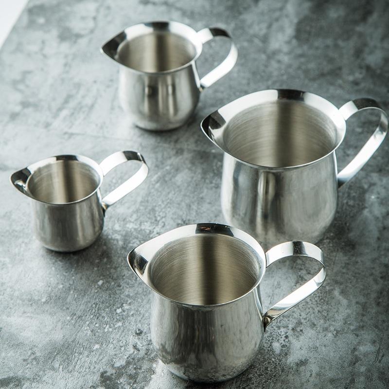 Product Introduction of Coffee Milk Frothing Jug Latte Espresso Coffee Jug Art Milk Frother Pitcher Stainless Steel Measurement Jug Espresso Barista Tool Coffee Accessories 30