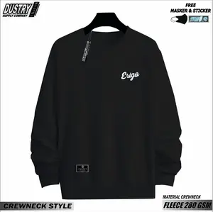 DUSTRY Sweater Crewneck ERIGO unisex / jaket little logo simple Pelangi / suiter pria wanita / jaket hoodie unisex / sweater crew neck distro