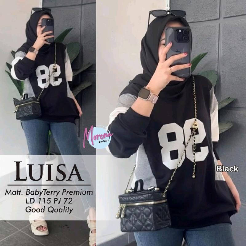 Atasan Kaos Baby Terry Premium - Luisa Top by Morena - Kaos Motif 98 Kekinian - Lembut Tebal Super Nyaman 0