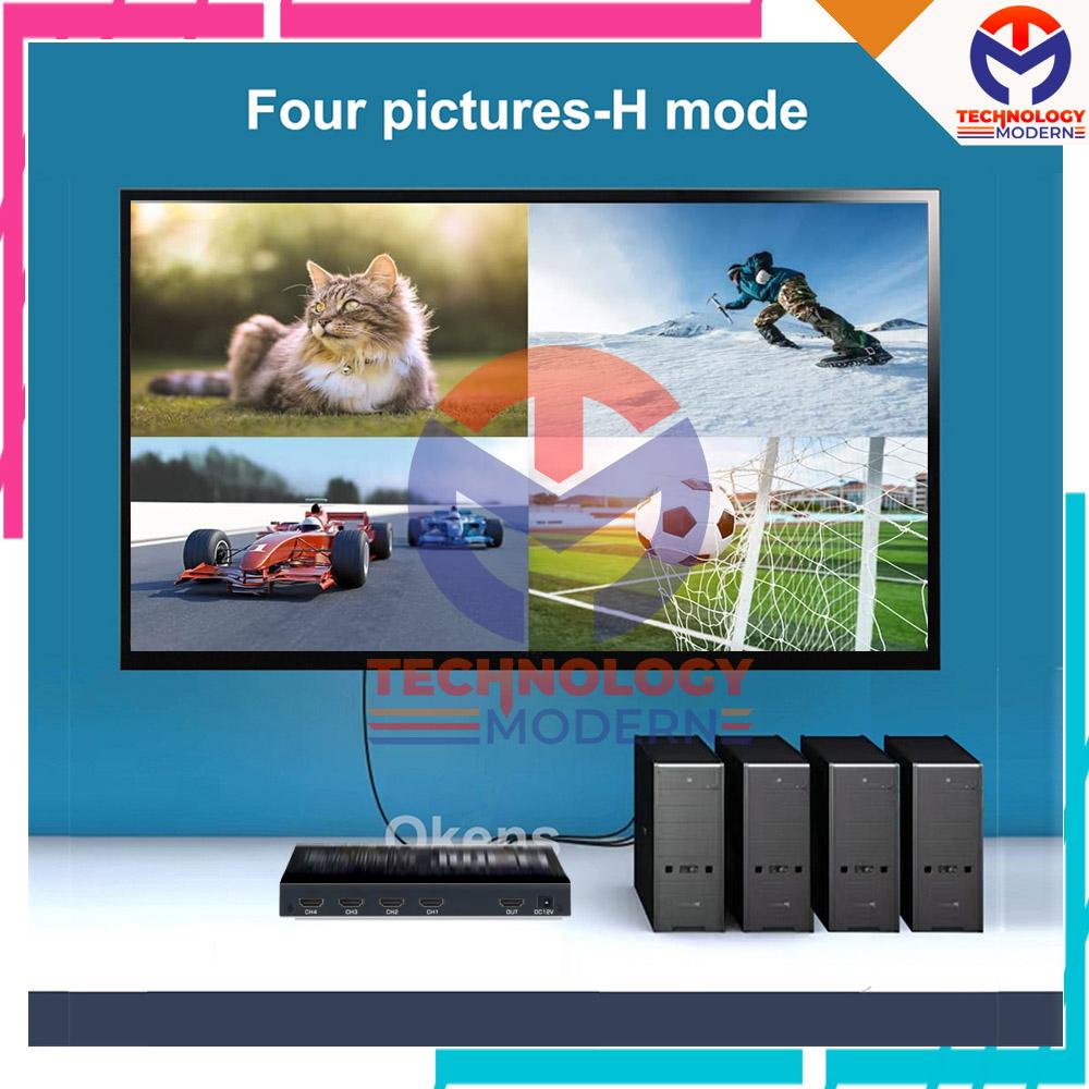 HDMI 4x1 Quad-Viewer (4 Input 1 Output) Support Seamless Switching