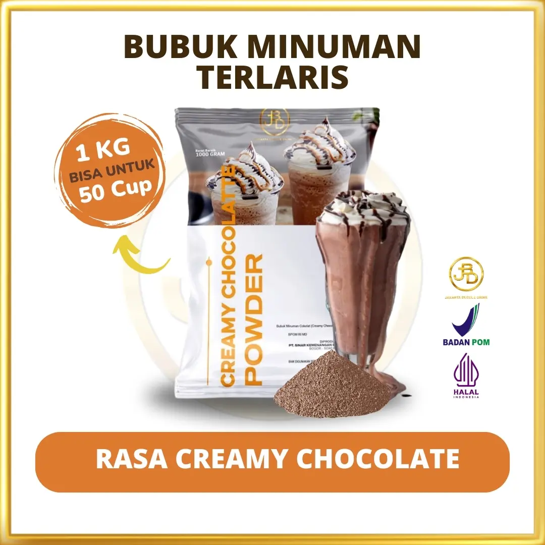 Bubuk minuman Premium Rasa Creamy Chocolate 1Kg || Jakarta Bubble Drink Powder || Coklat Jelly Cokelat Susu