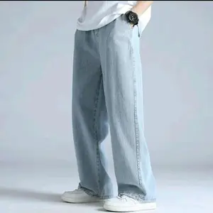 Celana Jeans Pria Baggy Pants Korean Style Loose Blue Jeans Straight Kulot Boyfriend Panjang Denim Nyaman Santai Shabby Chic Loose-fitting