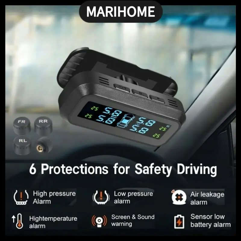 TPMS With Color Screen Tyre Pressure Monitor Car Wireless Tpms Tyre Pressure Monitoring System Car Tire Pressure Monitor