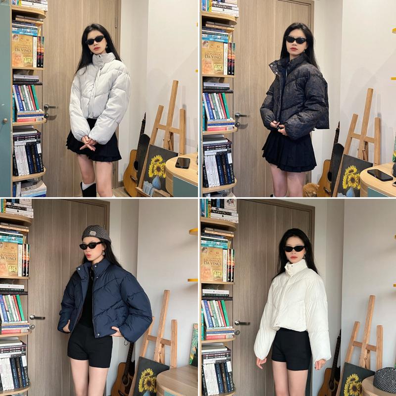  Áo khoác phao croptop MELINA áo phao nữ dáng ngắn siêu nhẹ giữ ấm tốt size S M L 02901 