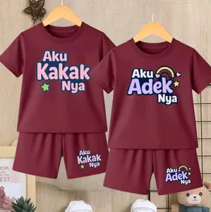 (harga perstel ya) Setelan Anak Unisex Motif Warna Pelangi Kaka dan Adek cocok Untuk Anak 2-12 Tahun Setelan anak Kekinian