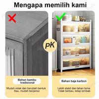 Gambar mmmRak Dapur Lemari Piring Multi-Layer Lemari Dapur Berdiri di Lantai dengan Rak Penyimpanan Kabinet Pintu Rak Oven Microwave lemari 5 susun jumbo renee isi mainan Rack Gagang - Putih80 Lebar+Pintu dari MAMAMI MALL Kab. Tangerang 5 Tokopedia