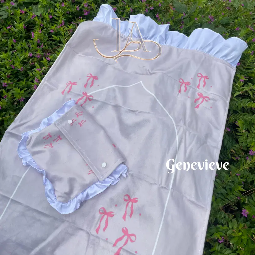 Sajadah Traveling - Genevieve Ribbon Coquette | Sajadah Traveling Hadiah Gift Pita Coquette Vintage Pouch Muslim Nyaman