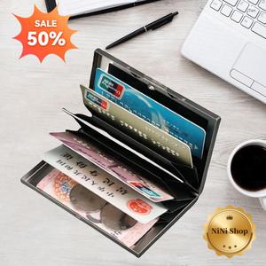 đựng thẻ, chất liệu kim loại, dành cho nam và nữ, thép không gỉ, băng Cassette Nhỏ chống khử từ, chống trộm, được bọc trong màng bảo vệ màu trắng, có thể bị rách trước khi sử dụng Túi