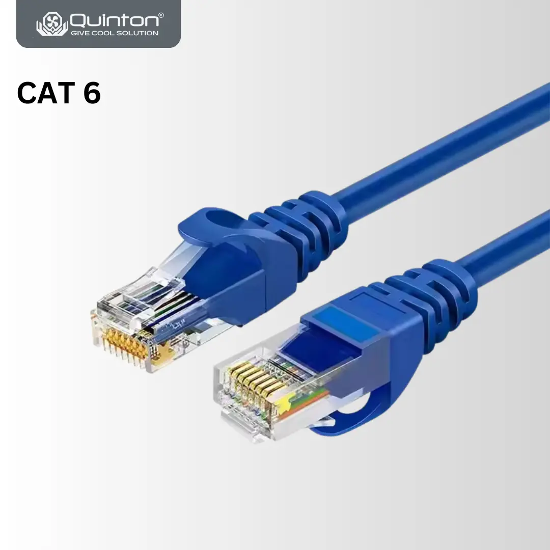 Quinton Kabel LAN RJ45 Cat 6 Internet Ethernet Cable untuk Laptop PC Komputer dengan Sinyal Stabil dan Kecepatan Tinggi hingga 10 Gbps