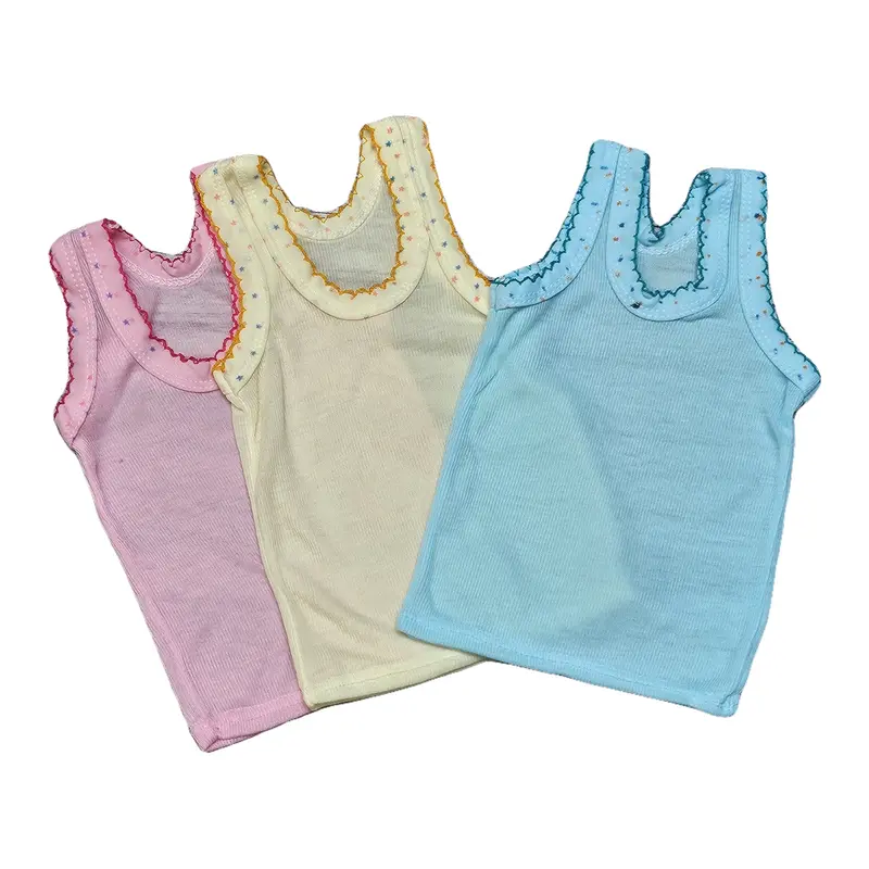 12Pcs dan 6pcs Kaos Dalam Anak Singlet Polos Harian Berwarna Size S,M,L,XL,3L Fashion 4