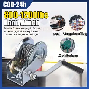 Wire Rope Hand Winch Hand WinchHand Winch / Boat Winch / Katrol Manual 500/800/1200LBS 10m