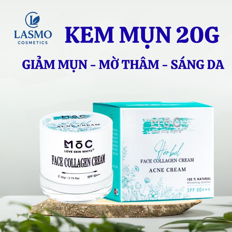 Kem Ngừa Mụn Mờ Thâm MOC Love Skin White Hỗ Trợ Dưỡng Trắng Da Lành Sẹo Collagen 20g Chăm sóc da mụn viêm sưng đỏ kem trị mụn viêm đỏ acneceutics