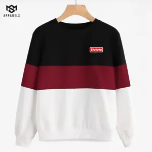 Sweater Crewneck Kombinasi Sablon DTF Sweater Kombinasi Pria Wanita Bahan Fleece Premium Distro Keren Unisex