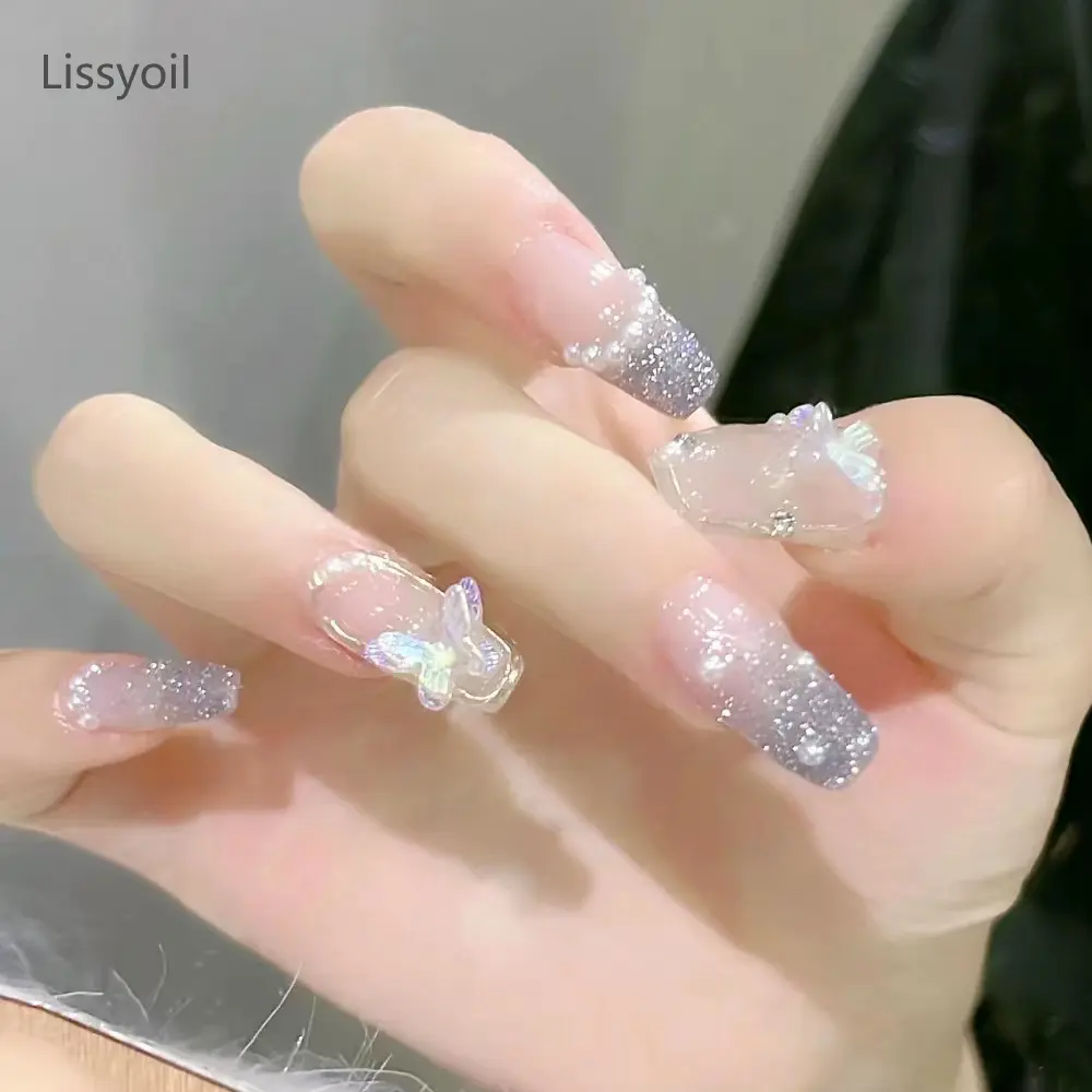 Live link room, high-end sense nail patch autumn and winter French nude hand-made nail products