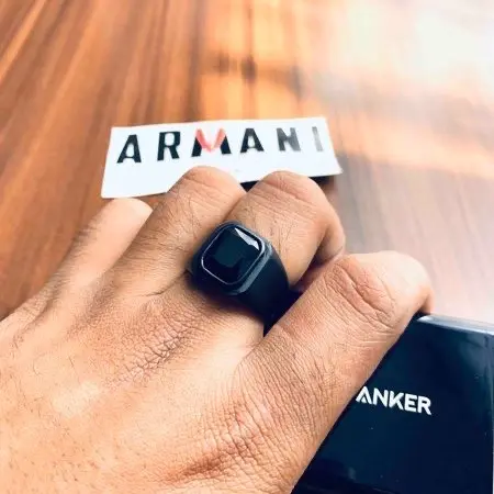 Cincin Batu Hitam Onyx Titanium