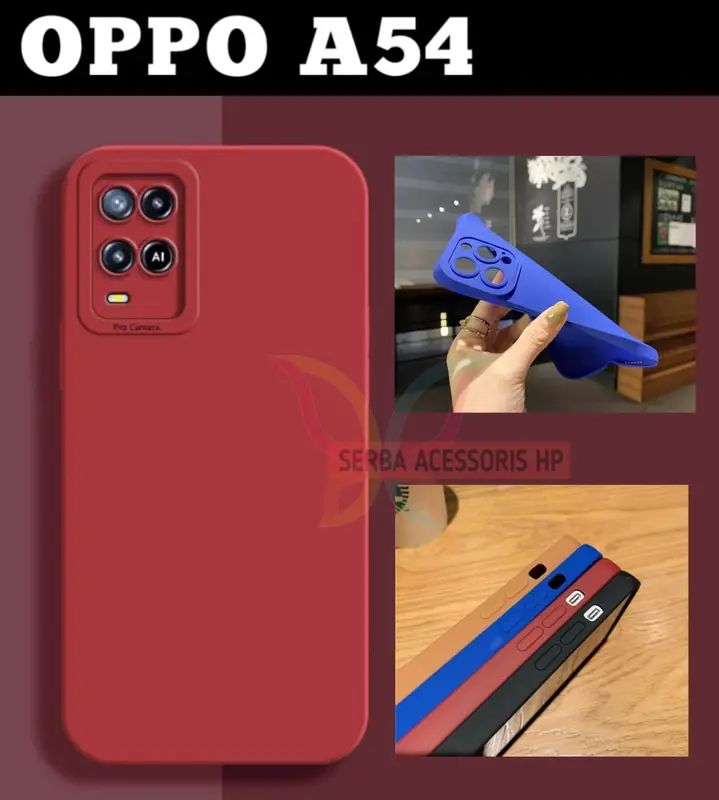 Case Macaron Pro Untuk Tipe OPPO A54 4G Softcase Polos Pelindung Camera 3