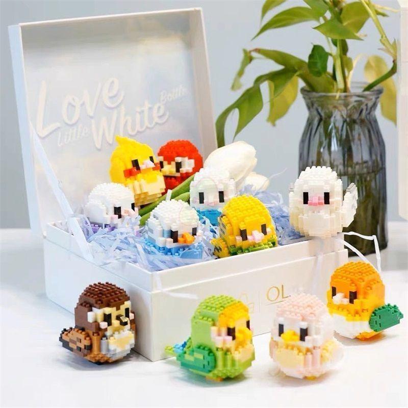 Product Introduction of Mini 3D Cute Bird Parrot Model Bricks Set Creative Educational Cartoon Animals Assemble Toys For Kids Christmas Gifts 13