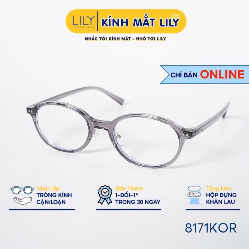 8171KOR - Gọng kính mắt Oval nam nữ LILYEYEWEAR chất liệu nhựa cùng đệm mũi Silicon cao cấp kiểu dáng hiện đại màu sắc thời trang hiện đại