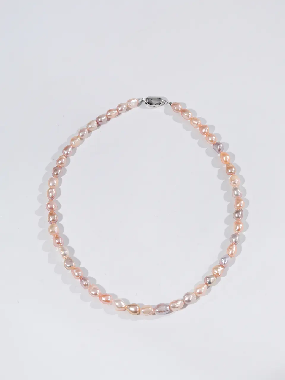 Freshwater Colorful Keshi Pearl Necklace with 925 Bean Clasp