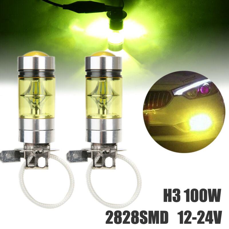 Đèn LED, Hợp kim nhôm, 4300K, Thay thế H3, 2828SMD, Siêu sáng, 12-24V đỏ có Phụ Tùng 0