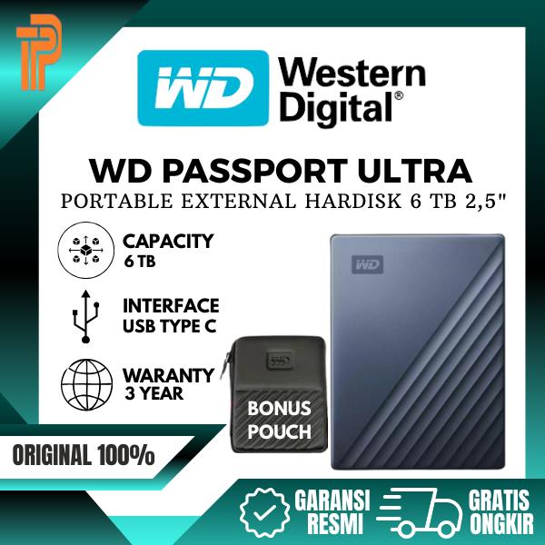 Gambar WD My Passport Ultra 6TB - HD HDD Hardisk Eksternal USB-C USB-A Garansi Resmi 3 Tahun 100% ORIGINAL dari t pedia pc Kota Administrasi Jakarta Pusat Tokopedia