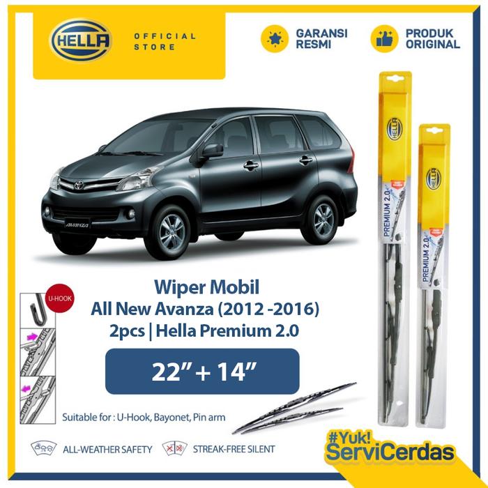 Gambar Wiper Mobil TOYOTA All New Avanza 2012 - 2016 22” + 14” (2pcs) - HELLA Premium 2.0 dari Hella Indonesia Official Store Kota Administrasi Jakarta Pusat Tokopedia