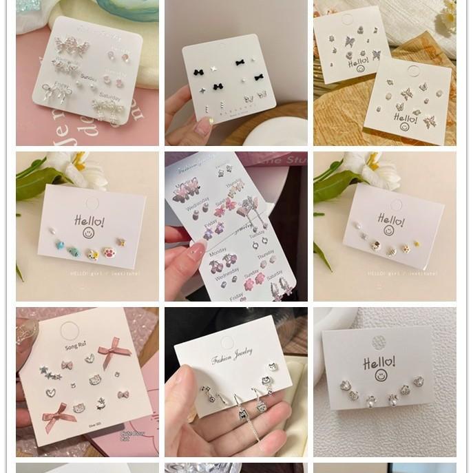 Bông tai nơ dễ thương phong cách ngọt ngào và cool, đính đá tinh tế hình ngôi…