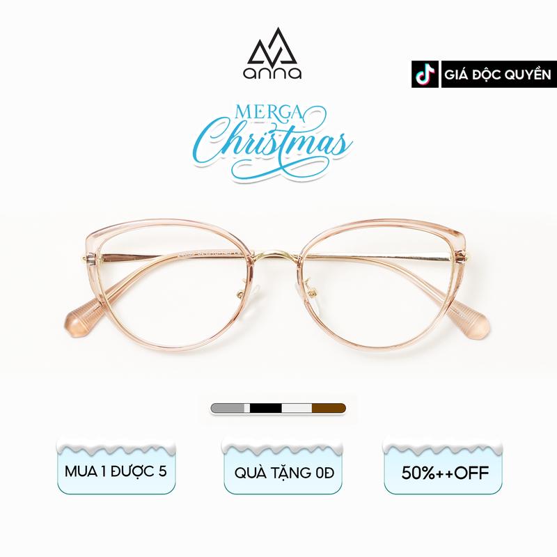  Gọng Kính ANNA Unisex Dáng Mắt Mèo Chất Liệu Kim Loại Cao Cấp 24030 