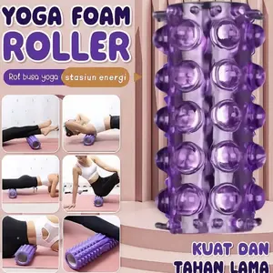 Foam roller padat model bulan sabit, alat pijat untuk yoga, cocok untuk penggunaan di rumah, dengan dua zona untuk merelaksasi otot-otot kaki.