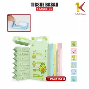 [COD] SK C949 Tissue Basah Mini Karakter Tisu Travel 8in1 Multifungsi