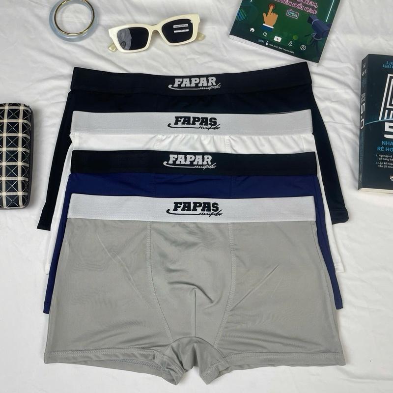 Combo 4 quần SỊP ĐÙI .logo fabas vải thun lạnh sịp đùi co giãn mềm mát đồ lót . Quần Boxer Nam Menswear D 4