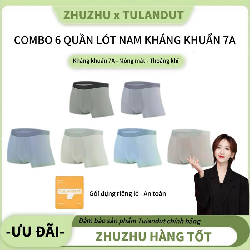 [ZhuZhu] Combo 6 chiếc Quần Lót Nam, Siêu Mỏng, Co Giãn, Thoáng Khí, Kháng Khuẩn 7A - 81220