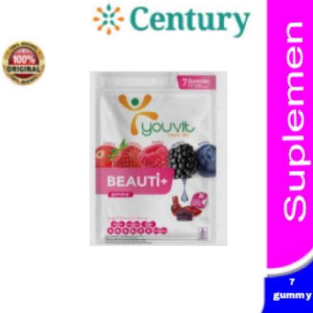 Gambar Youvit Beauty Plus 7 Gummy 28gr / Suplemen Makanan / Suplemen Kecantikan dari Apotik Century Kota Administrasi Jakarta Pusat Tokopedia