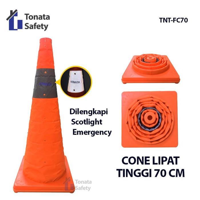 Gambar Foldable Traffic Cone Emergency Tonata 70 cm / Kerucut Lalu Lintas Lipat dari Tonata Indonesia Kab. Tangerang Tokopedia