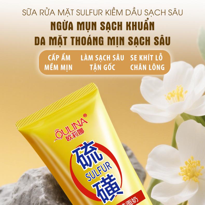 Sữa rửa mặt Oulina chứa lưu huỳnh làm sạch da và kiểm soát dầu