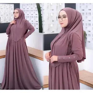 Gamis Abayya Innara Muslim Mewah Set Khimar Terbaru Bahan Jersey Baloon Premium Busui Friendly New
