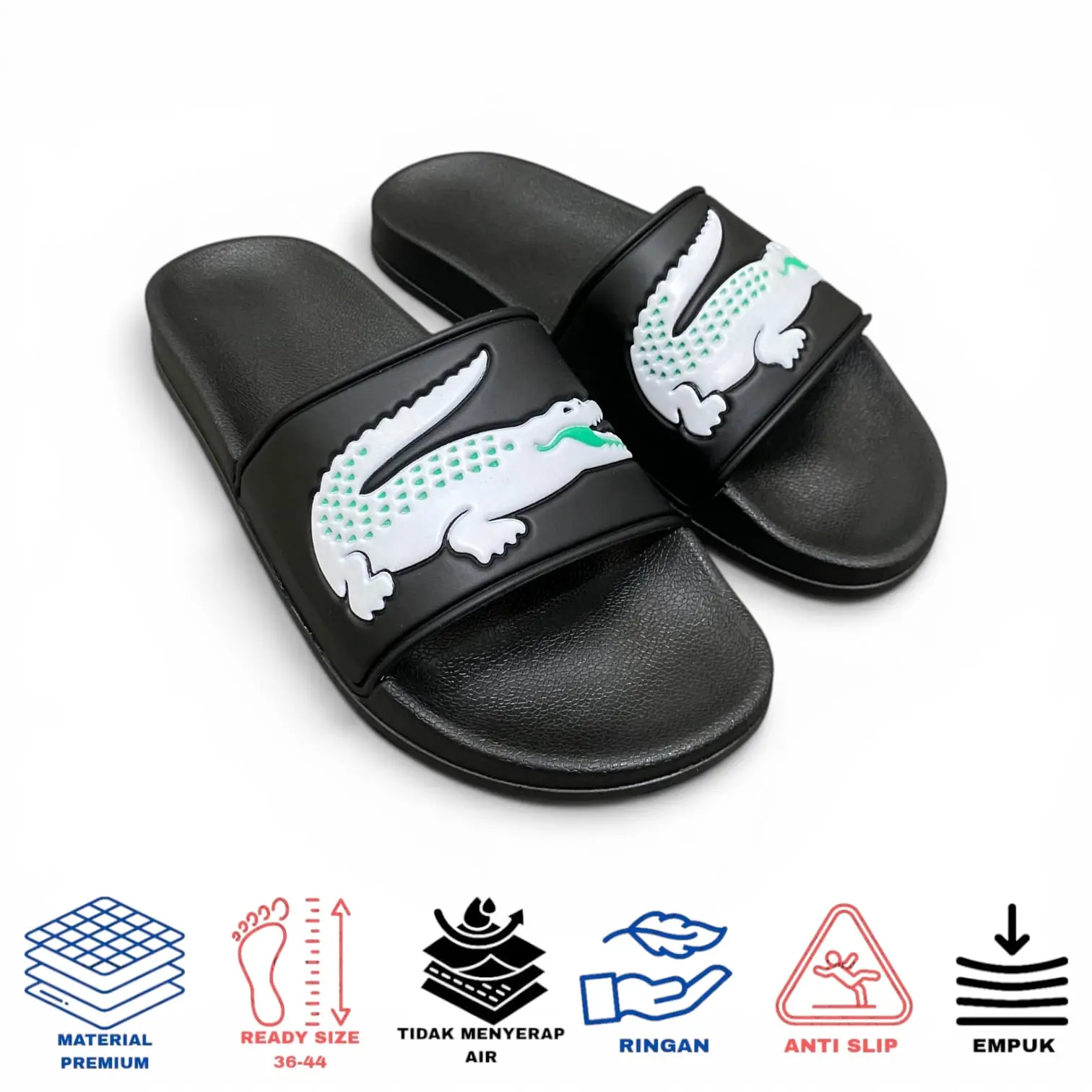 MOCHEL Sandal Slide Pria Wanita Lifestyles Fleksibel Kode BYA Hitam Putih Anti Slip